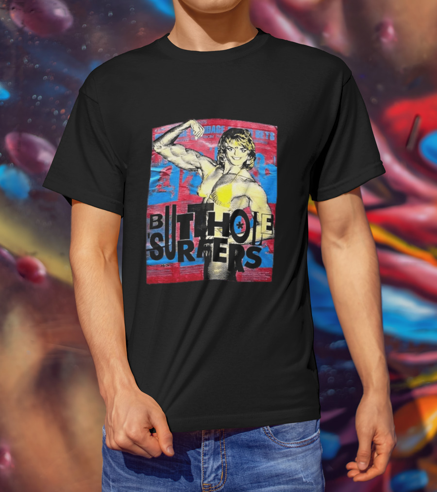 Butthole Surfers Gym Retro Bodybuilder T-Shirt