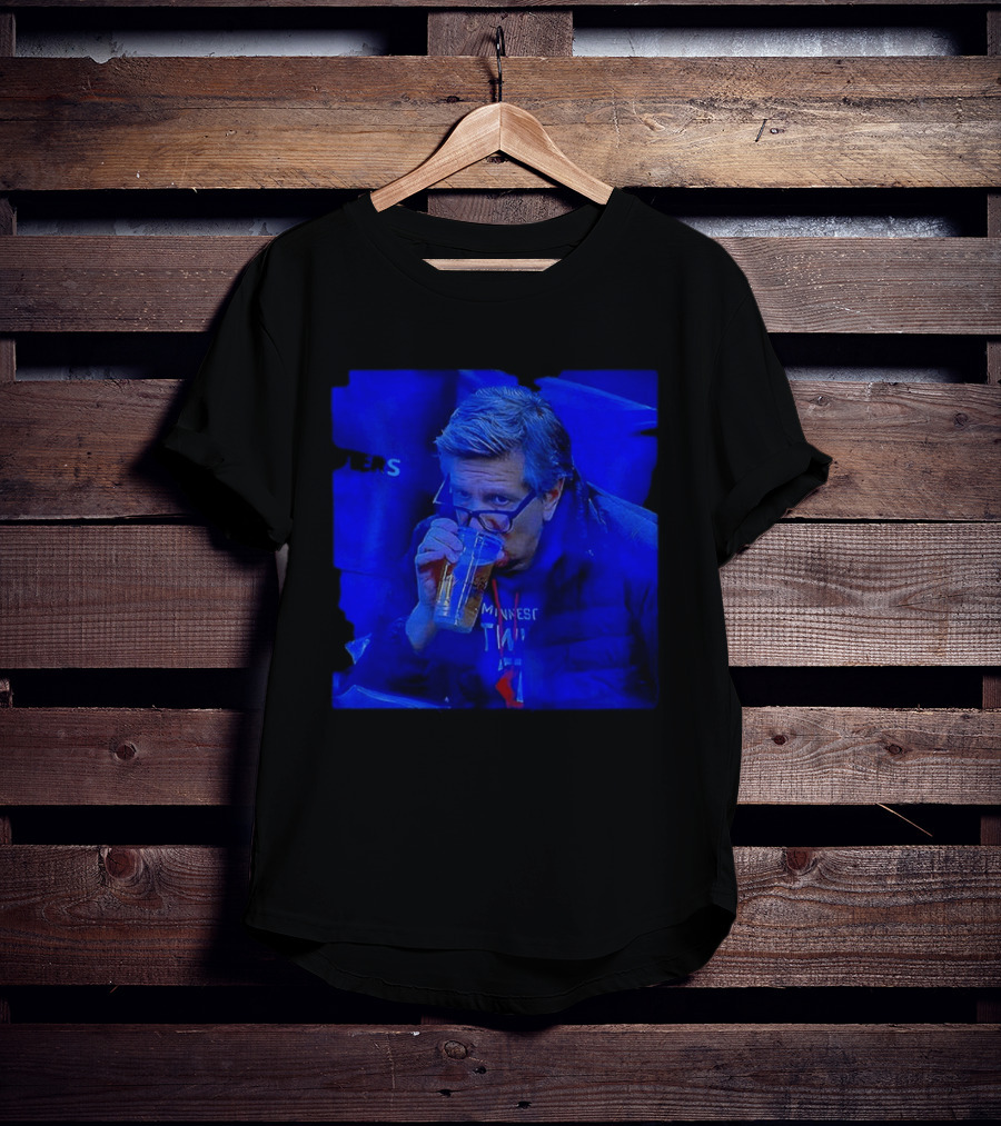 Minnesota Timberwolves Chris Finch NBA Basketball Drinking Beer Image T-Shirt