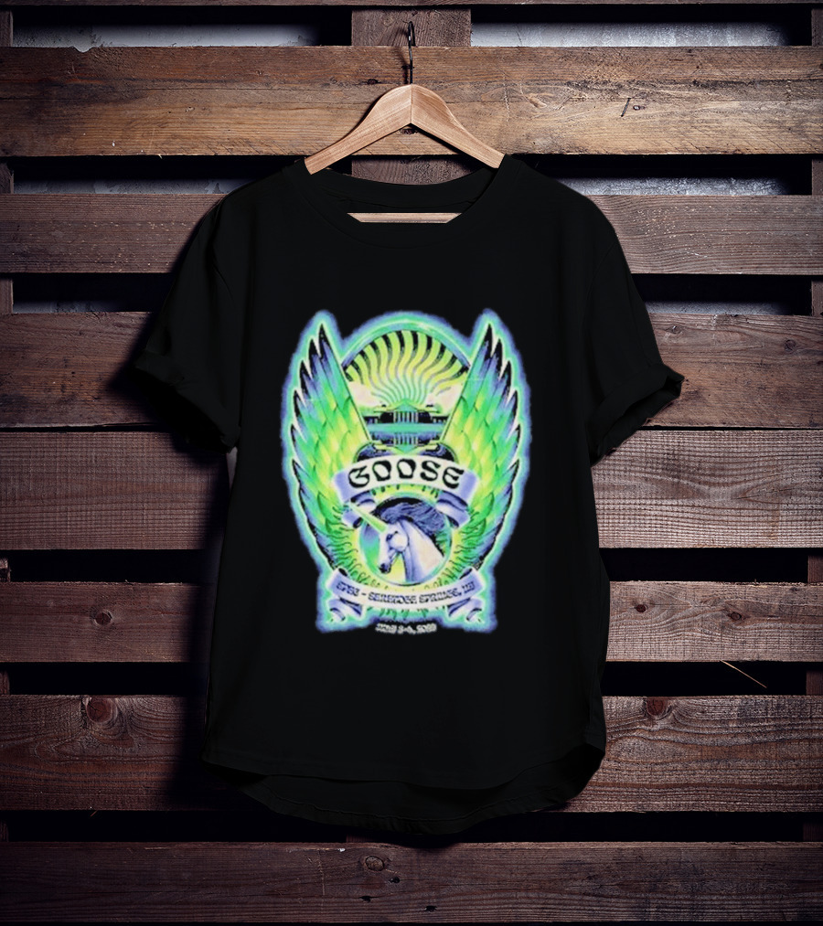 Goose The Band Saratoga Springs July 3 4 2026 Winged Horse New York Concert Tour T-Shirt