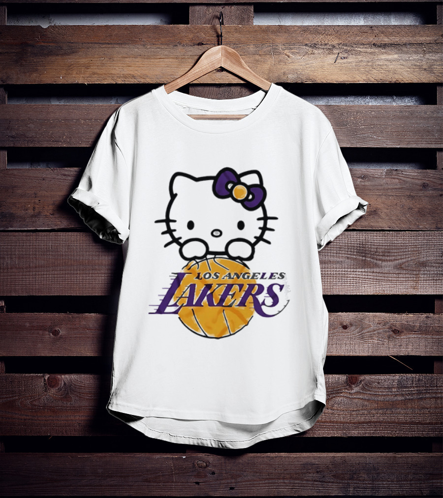 Hello Kitty Los Angeles Lakers Basketball Collaboration T-Shirt