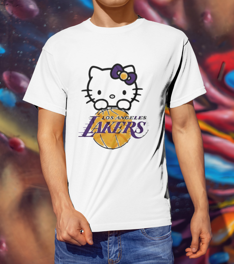 Hello Kitty Los Angeles Lakers Basketball Collaboration T-Shirt