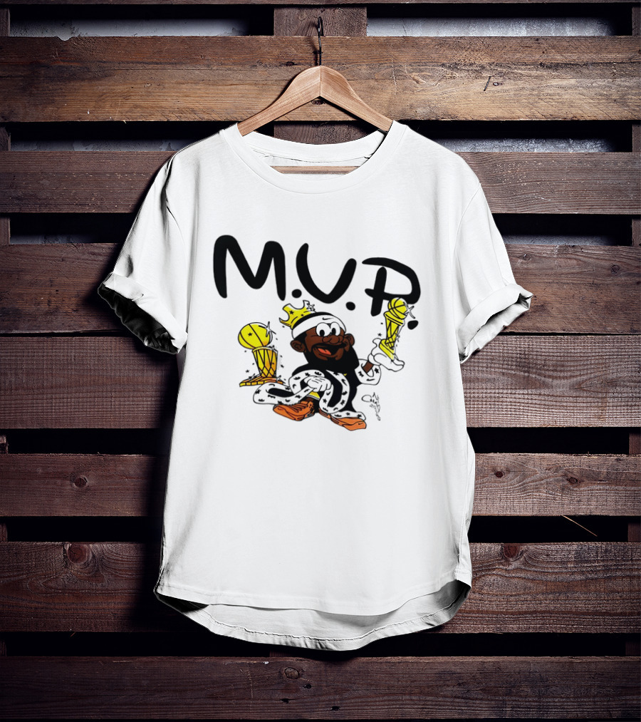 Lebron James MVP Cartoon With Trophy And Crown Lakers Basketball Bubble Boy T-Shirt