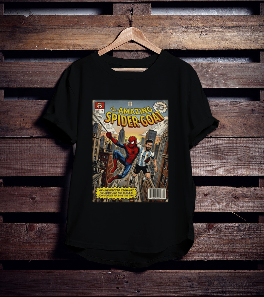 The Amazing Spider GOAT Lionel Messi Argentina National Team Spider Man Comic Edition T-Shirt