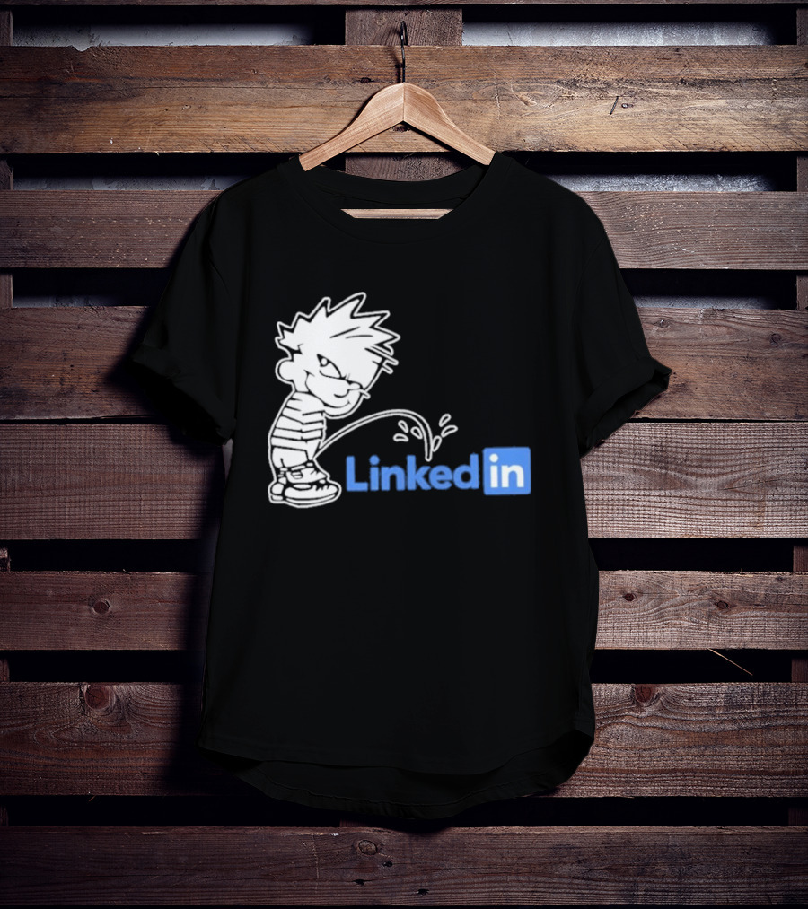 Calvin Pissing LinkedIn T-Shirt