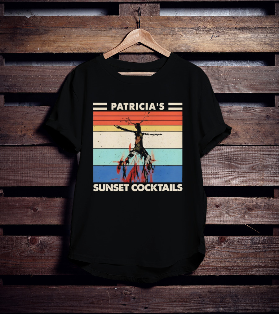Patricia's Sunset Cocktails Vintage Beach Stripes T-Shirt