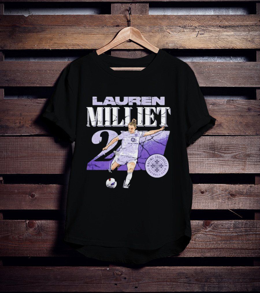Lauren Milliet Racing Louisville FC 26 Soccer Player T-Shirt