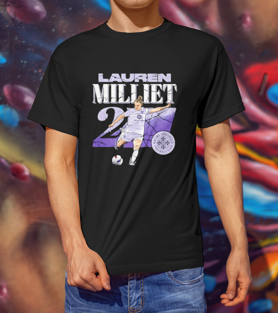 Lauren Milliet Racing Louisville FC 26 Soccer Player T-Shirt