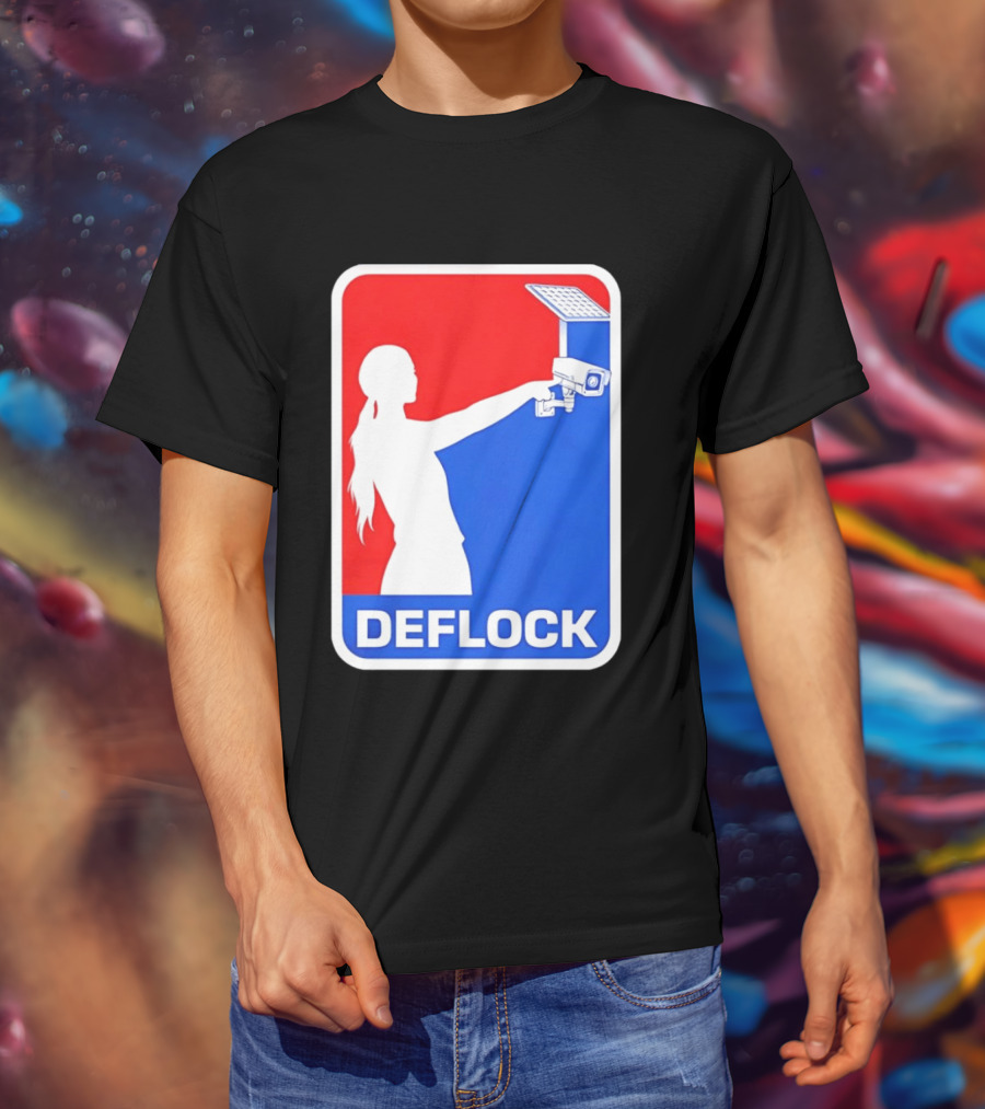 Deflock Woman Pointing At Security Camera T-Shirt