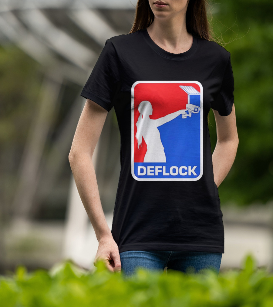 Deflock Woman Pointing At Security Camera T-Shirt