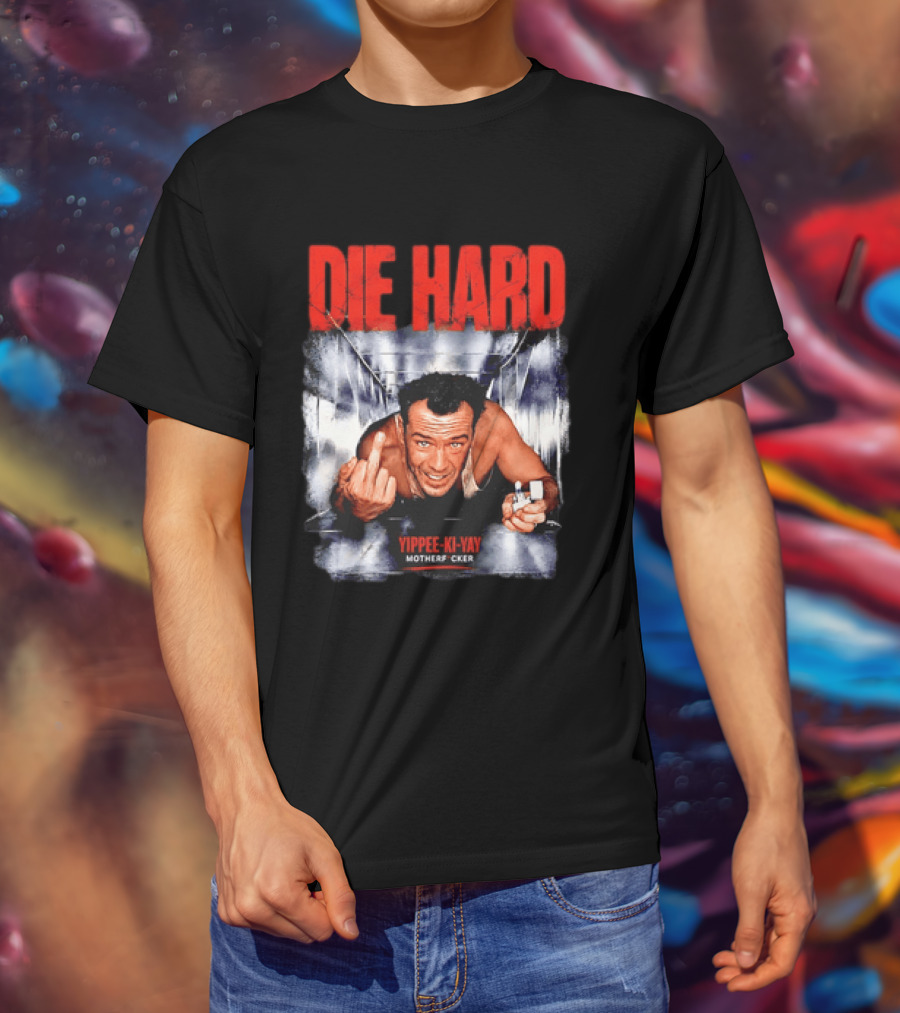 Die Hard 1988 Bruce Willis Yippee Ki Yay Motherfucker Iconic Action Movie Scene T-Shirt