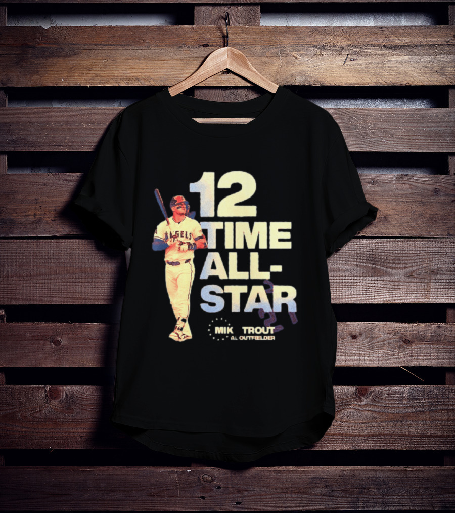 Mike Trout 12 Time All Star Los Angeles Angels MLB Baseball T-Shirt