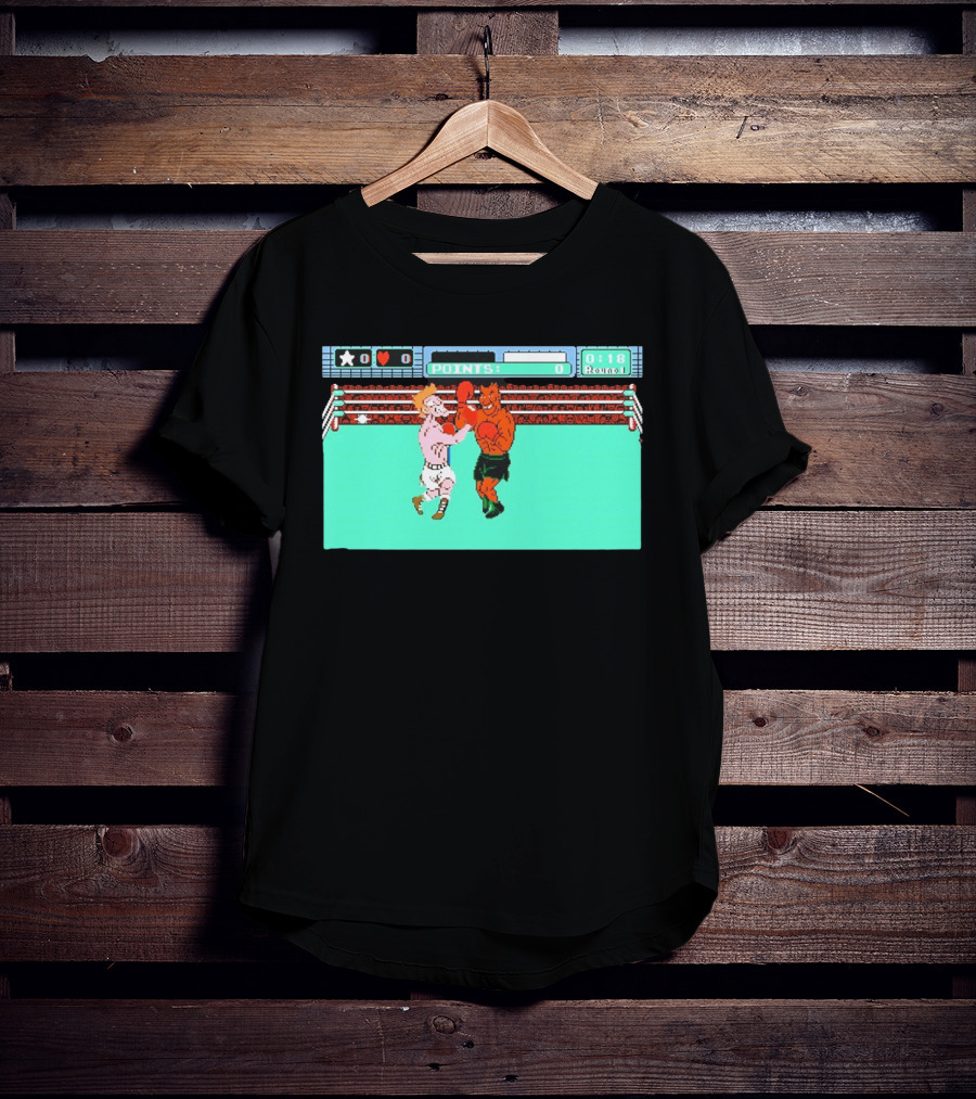 Punch Out NES Classic Mike Tyson Boxing Scene Retro 8 Bit Video Game T-Shirt