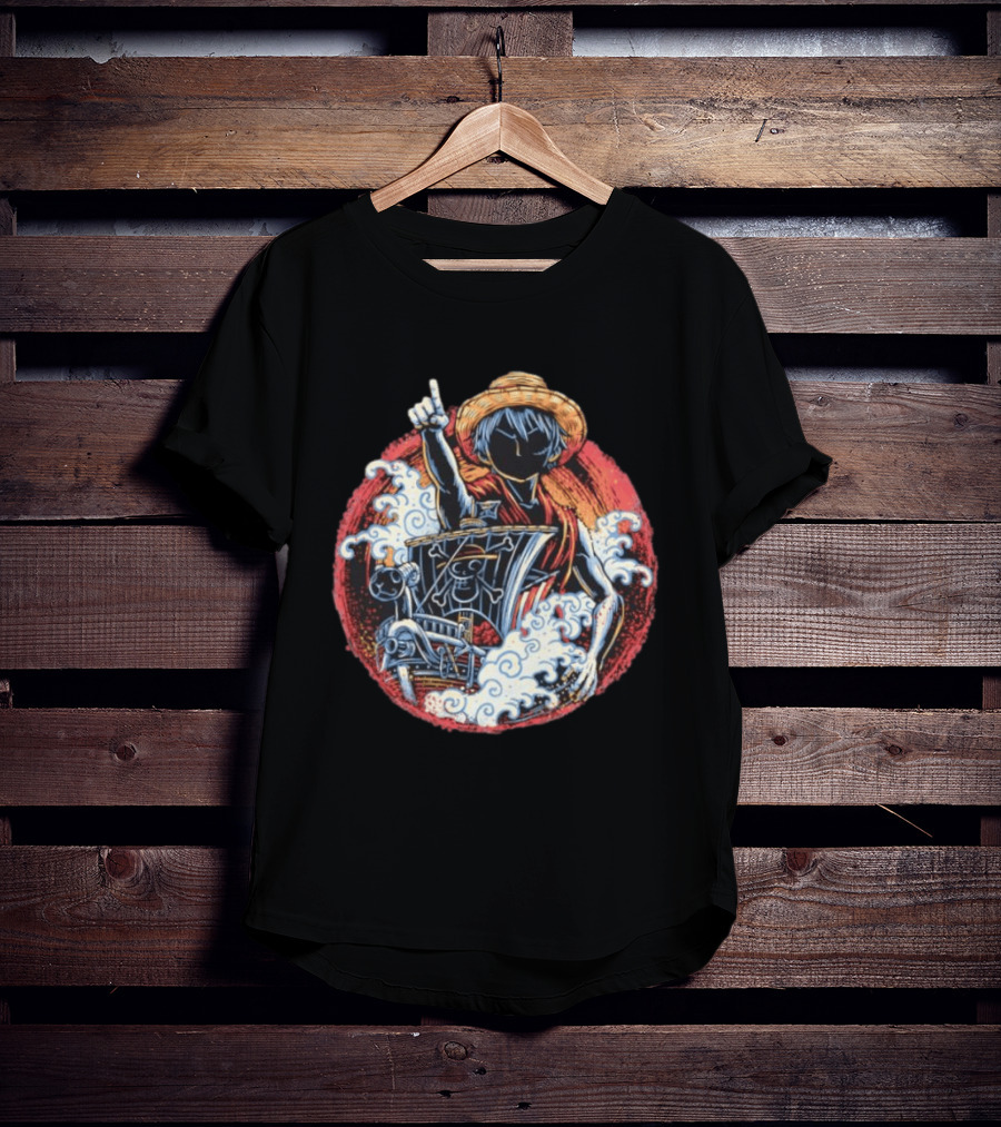 Monkey D Luffy Going Merry One Piece Anime Characters Pirate Ship Adventure T-Shirt