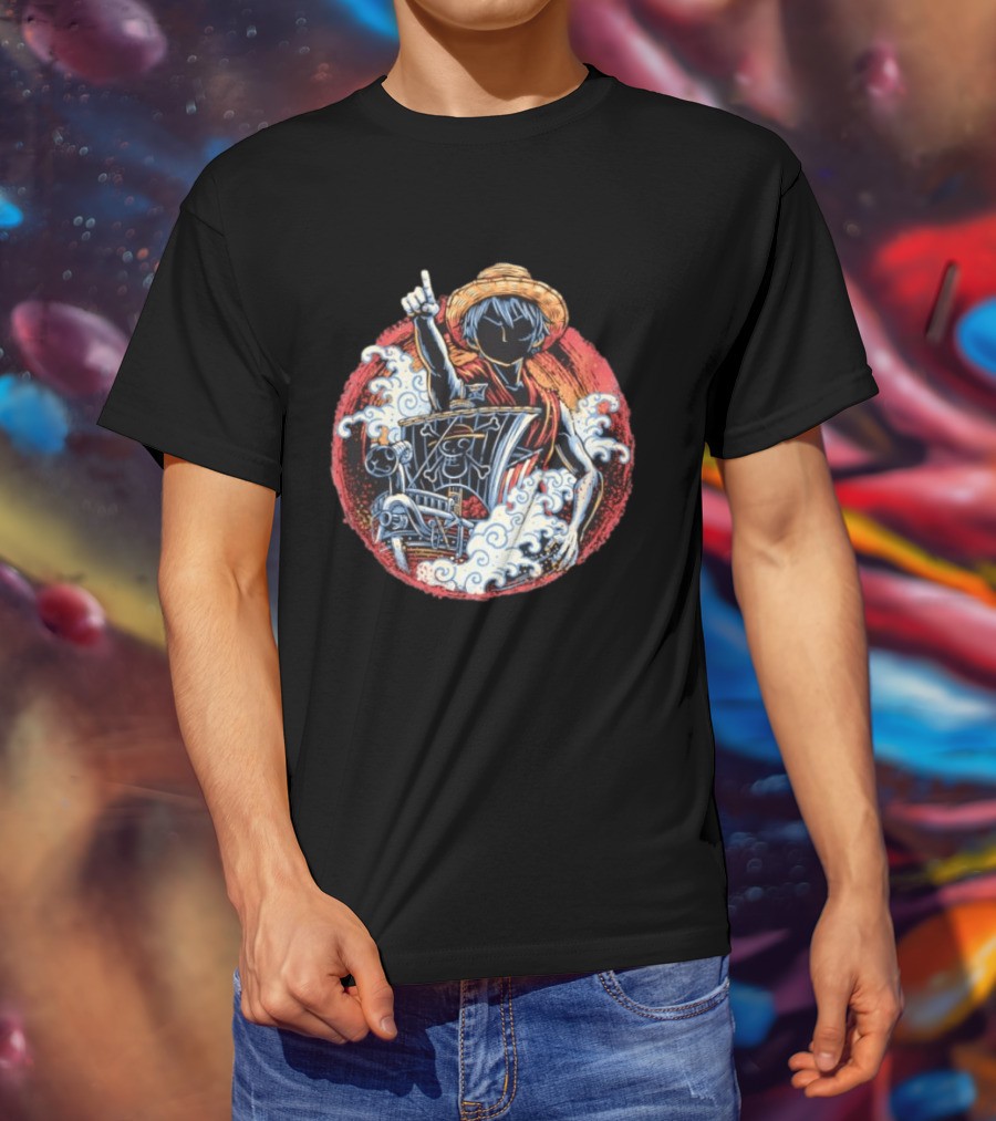 Monkey D Luffy Going Merry One Piece Anime Characters Pirate Ship Adventure T-Shirt