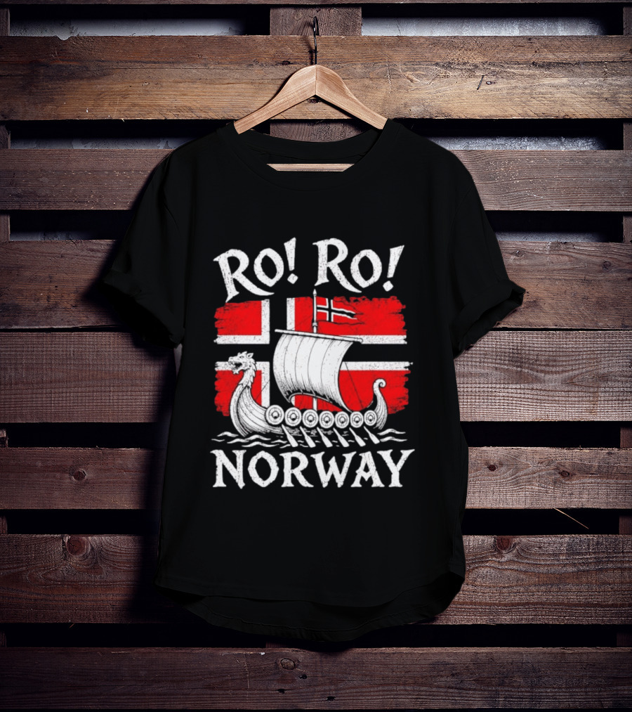 Ro Ro Norway Viking Longship Flag T-Shirt