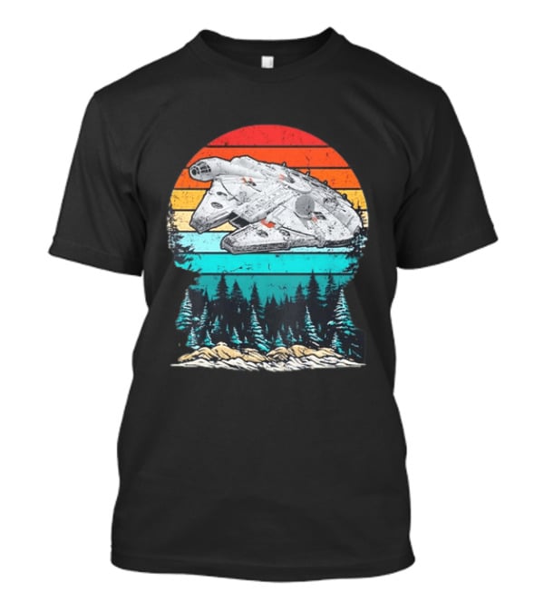 Star Wars Millennium Falcon Forest Sunset T-Shirt