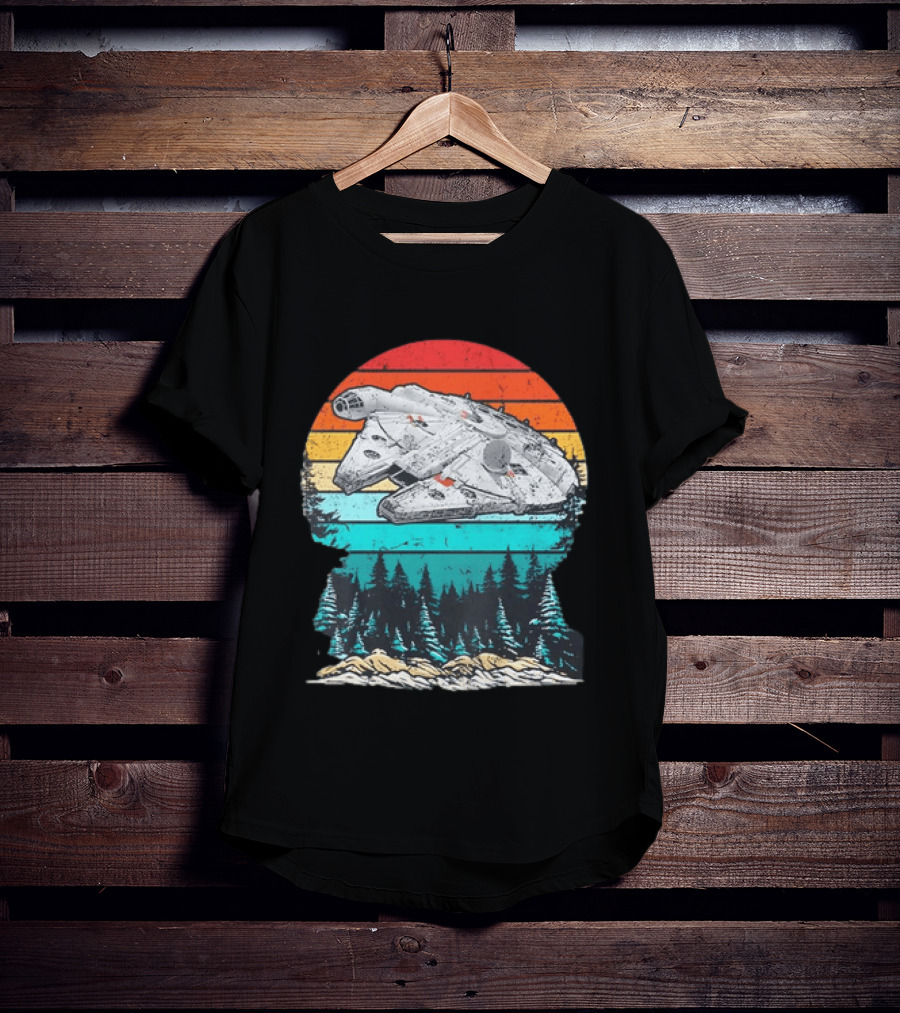 Star Wars Millennium Falcon Forest Sunset T-Shirt