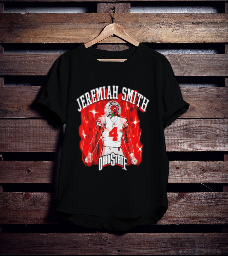 Jeremiah Smith Ohio State Buckeyes Number 4 Football Player T-Shirt