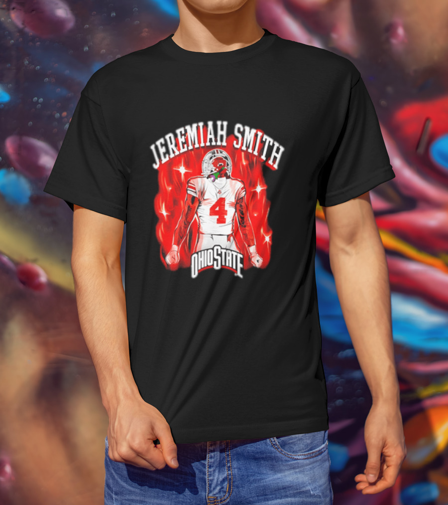 Jeremiah Smith Ohio State Buckeyes Number 4 Football Player T-Shirt