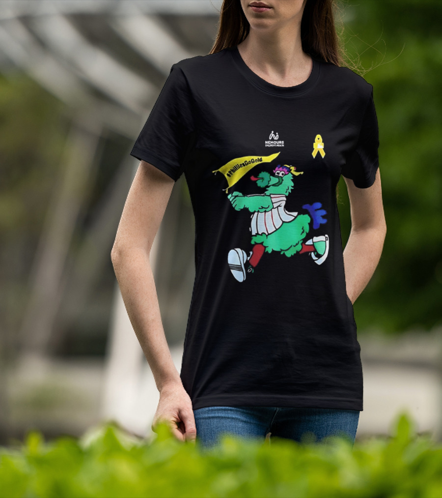 Philadelphia Phillies Go Gold Nemours Children's Health Phanatic Ribbon T-Shirt