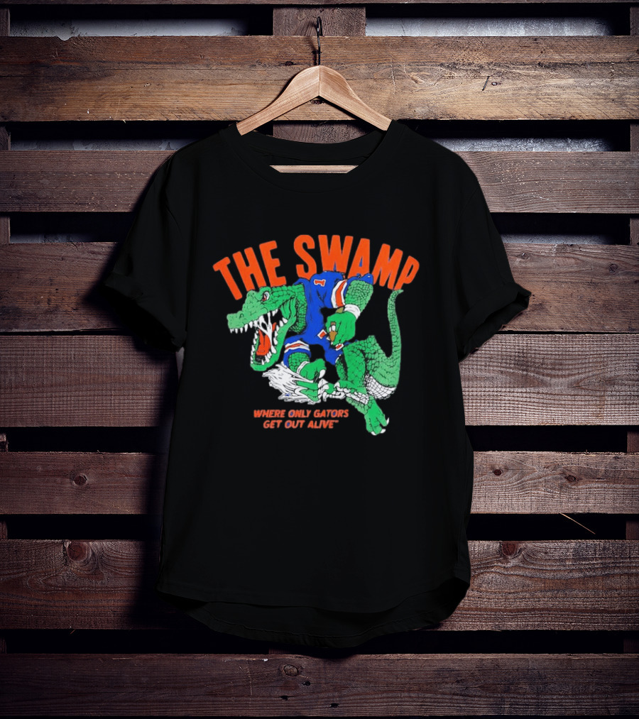 The Swamp Where Only Gators Get Out Alive Football Fandom T-Shirt