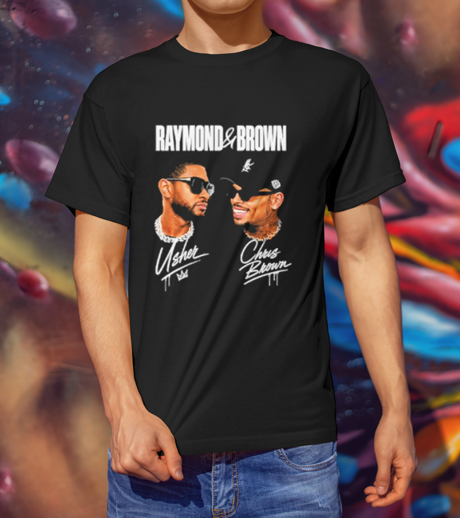 Raymond And Brown Usher Chris Brown Signatures T-Shirt