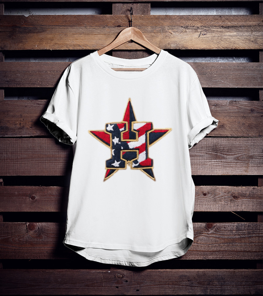 Astros Patriotic American Flag 2026 4th Of July Star H T-Shirt