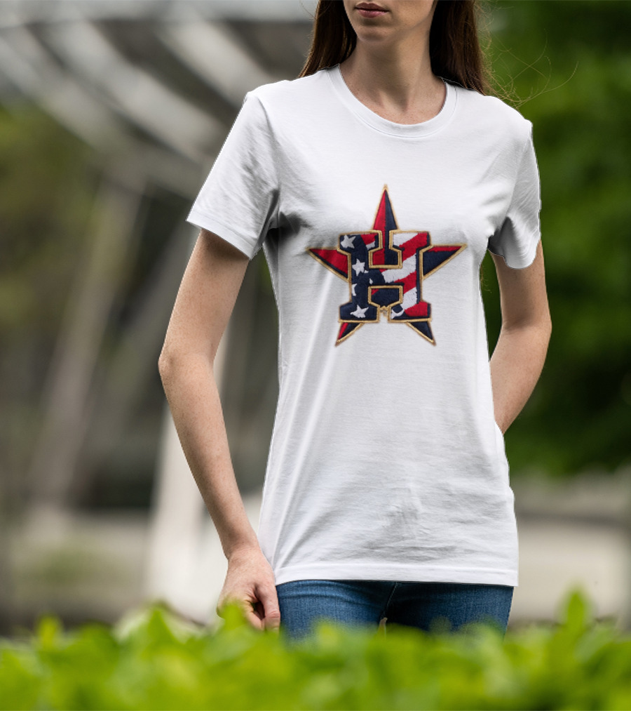 Astros Patriotic American Flag 2026 4th Of July Star H T-Shirt