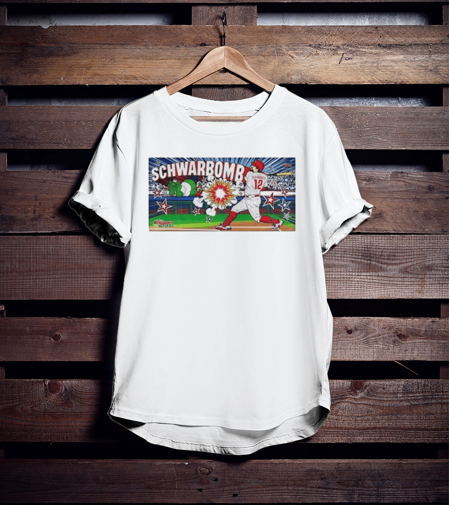 Schwarbomb Kyle Schwarber 12 Phillies MLB Phillie Phanatic Explosion Comic T-Shirt