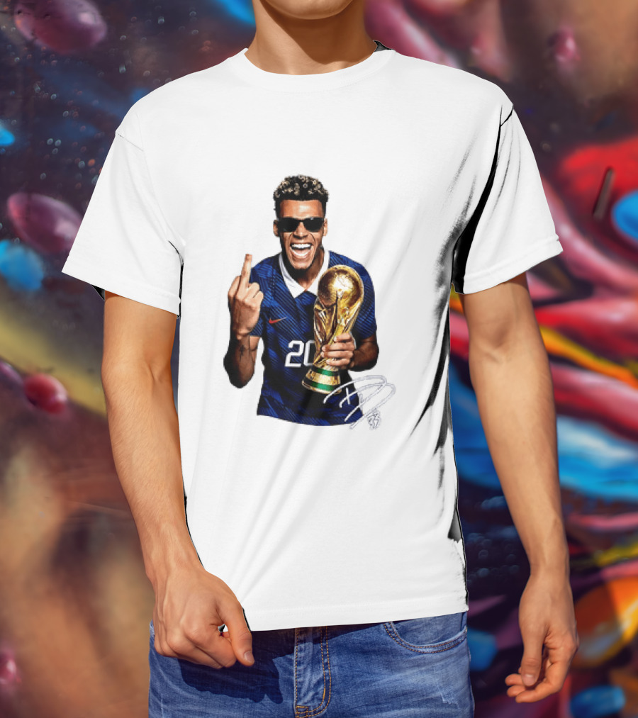 Desire Doue France National Team 20 Trophy Celebration Gesture T-Shirt