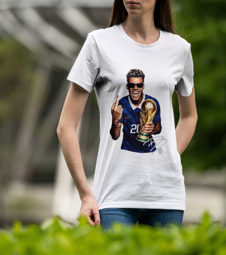 Desire Doue France National Team 20 Trophy Celebration Gesture T-Shirt