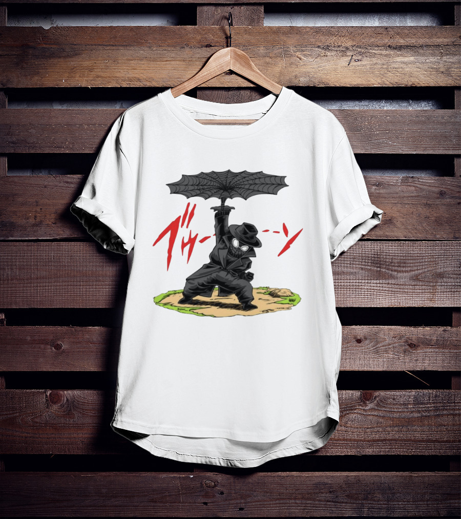 Spider Man Noir Marvel Comics Japanese Text Umbrella Scene T-Shirt
