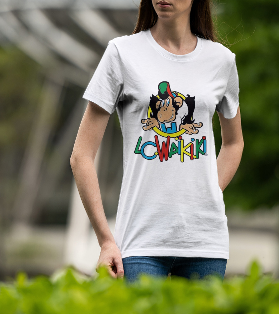LC Waikiki Colorful Cartoon Monkey T-Shirt