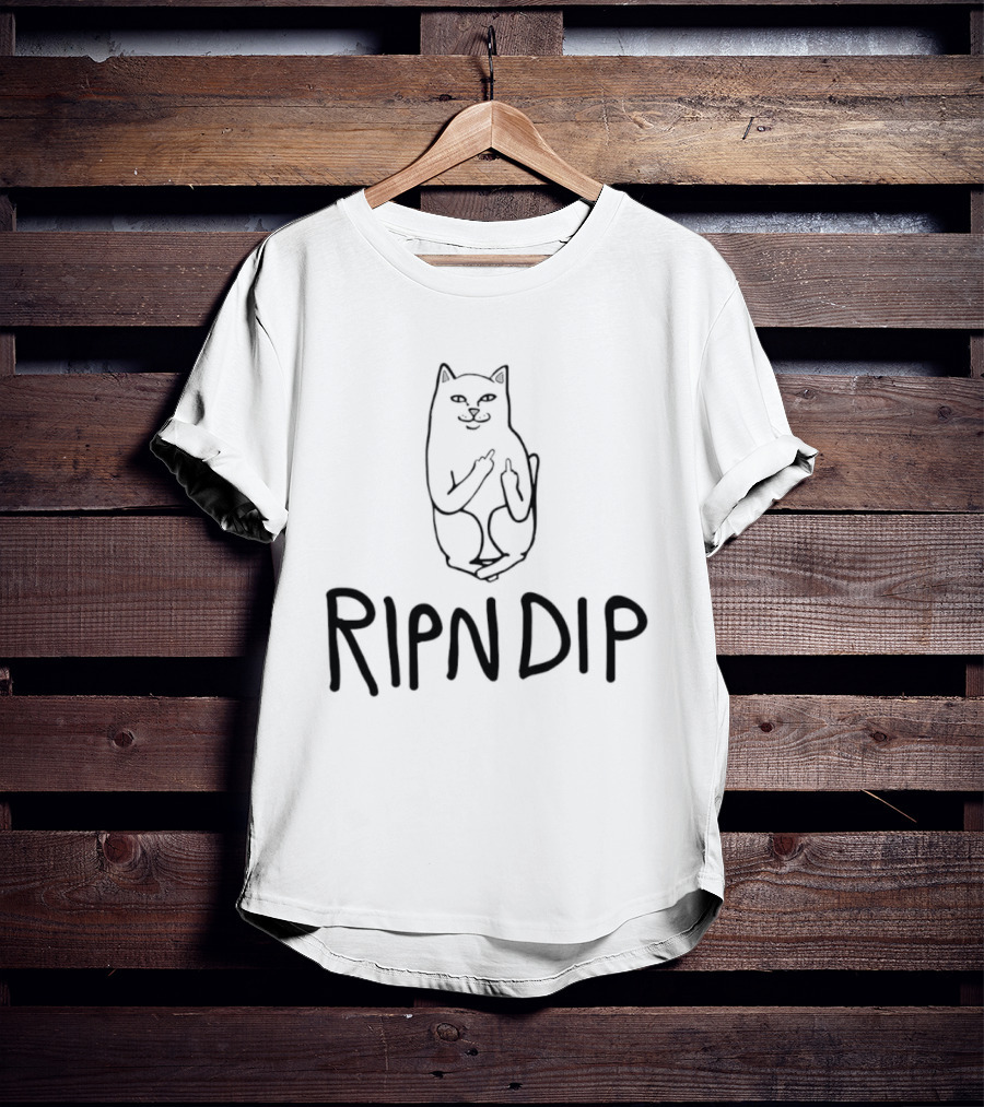 Lord Nermal Ripndip Cat Middle Fingers Flipping Fun T-Shirt