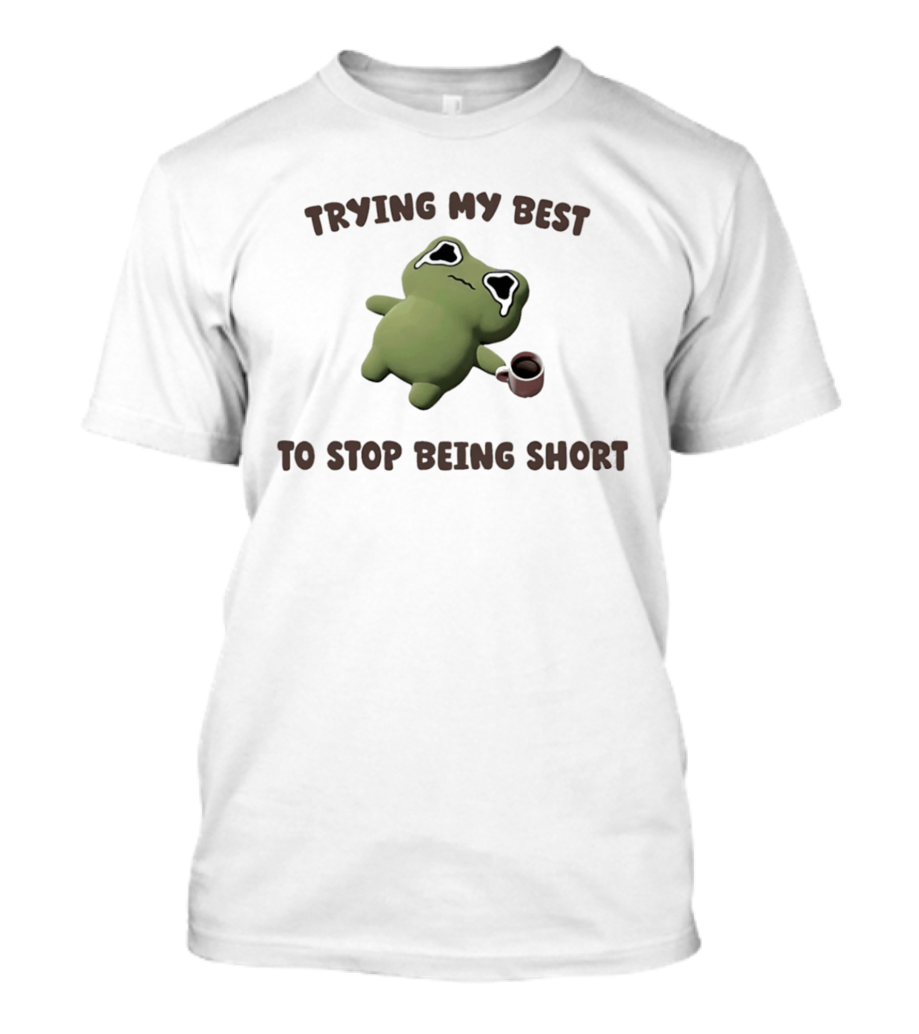 Trying My Best Crying Frog Meme Humor With Coffee Cup T-Shirt
