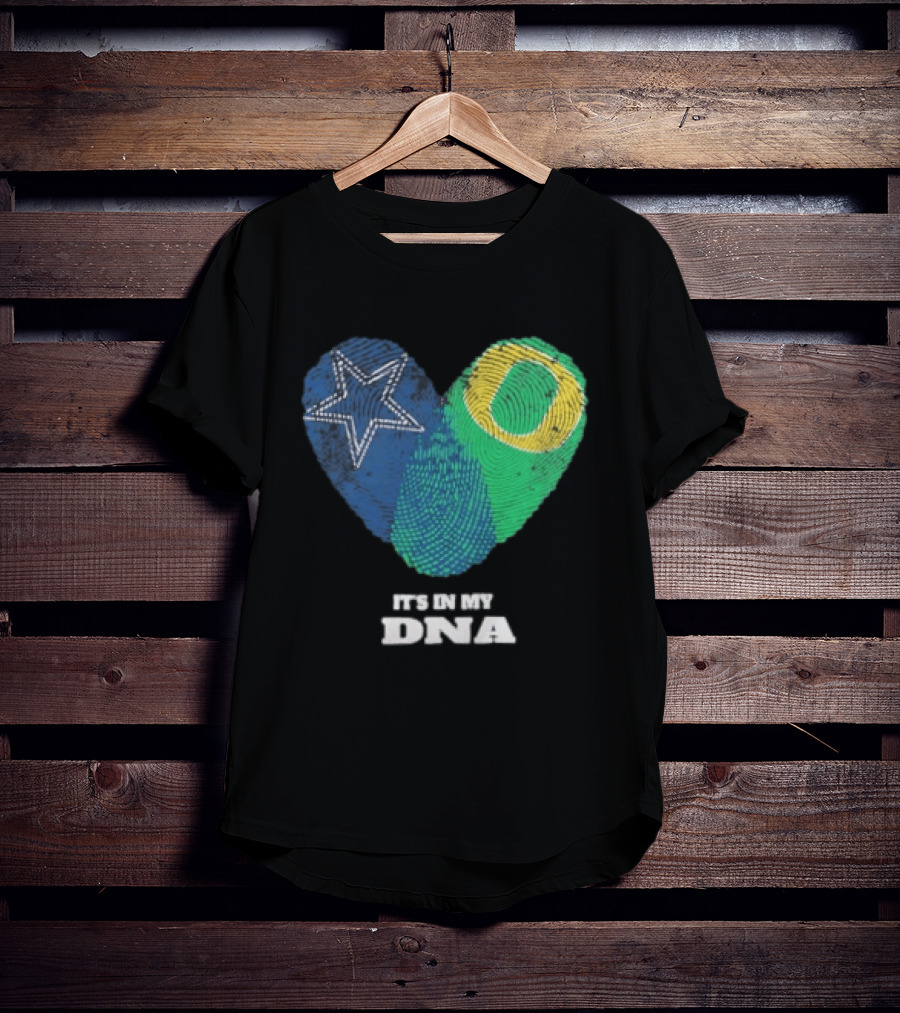 It's In My DNA Dallas Cowboys Oregon Ducks Heart Fingerprint T-Shirt