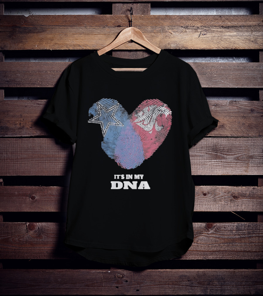Cowboys Texas Tech Red Raiders It's In My DNA Fingerprint Heart T-Shirt