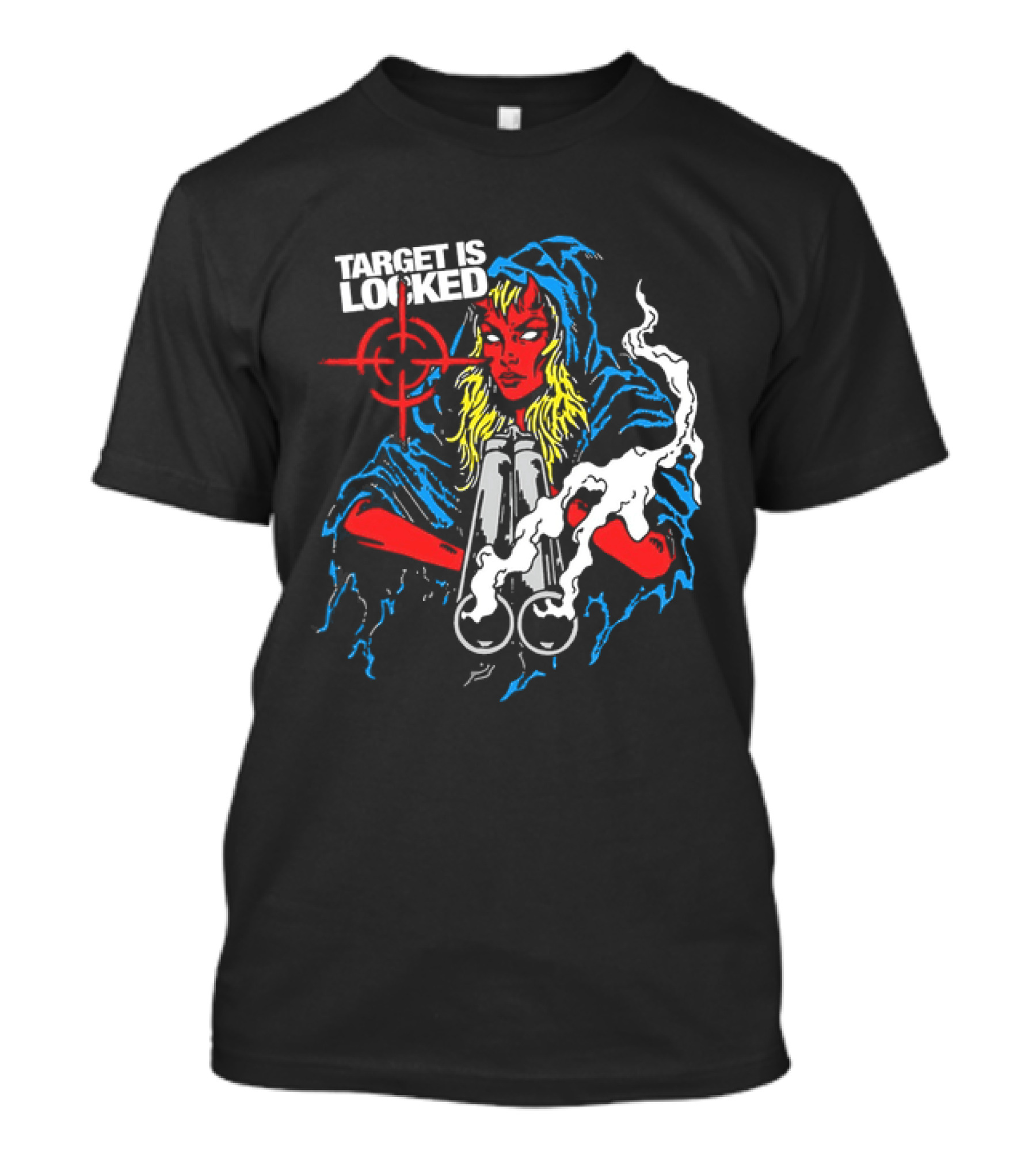 Target Is Locked Devil Woman Aiming Shotgun T-Shirt