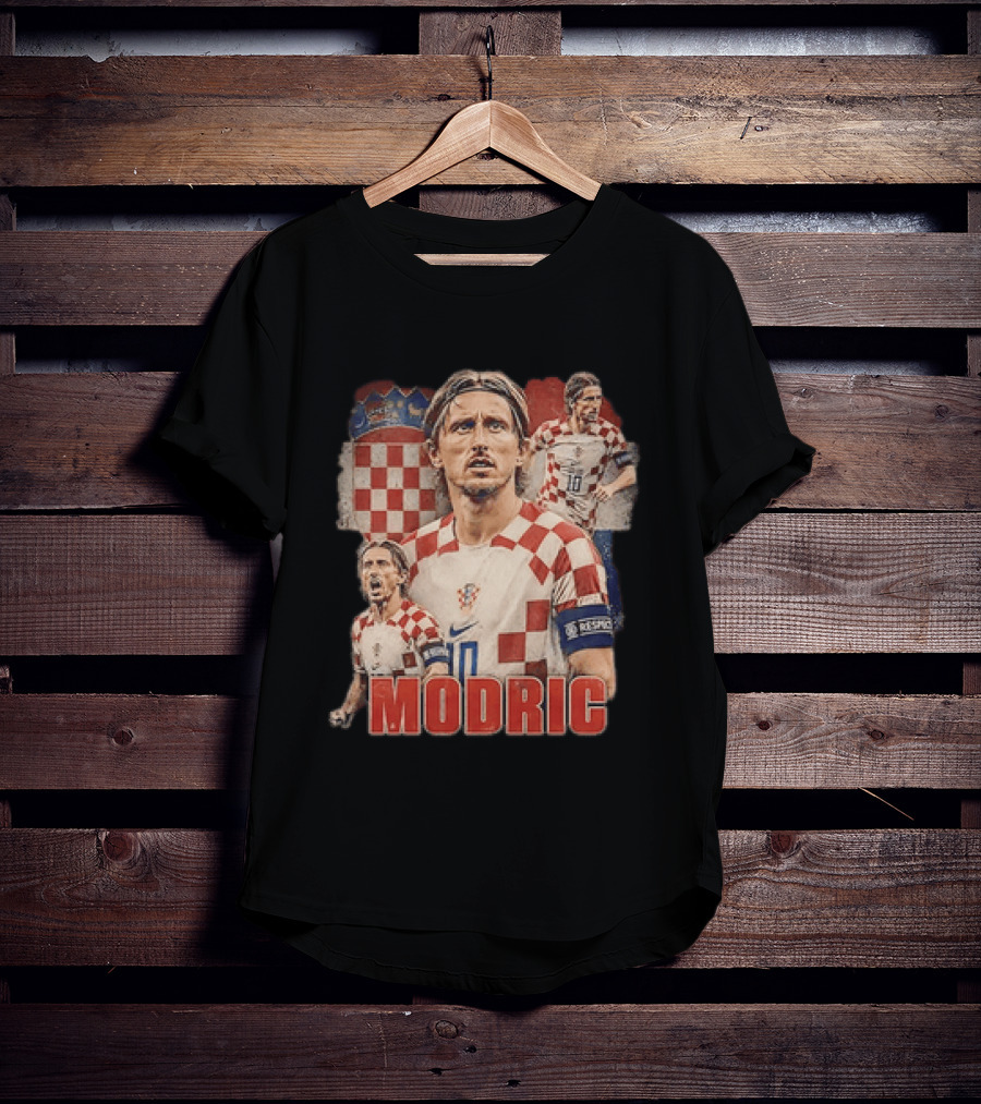 Luka Modric Croatia National Team Footballer With Croatian Flag And Number 10 T-Shirt