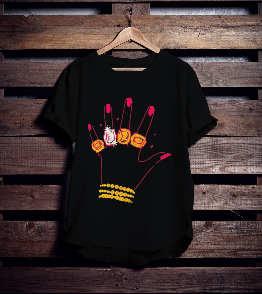 Hand Wearing Rings Bracelets 13 + 87 TNT Love Story T-Shirt