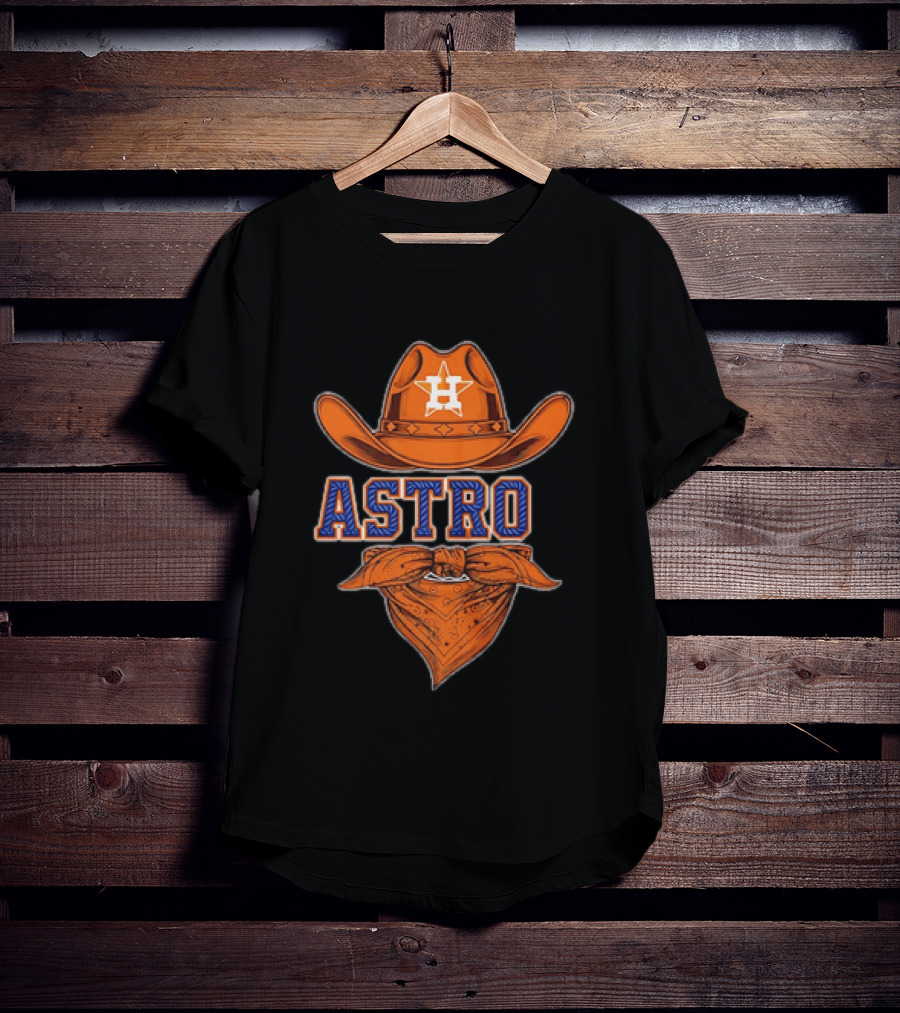Houston Astros Cowboy Hat Bandana T-Shirt