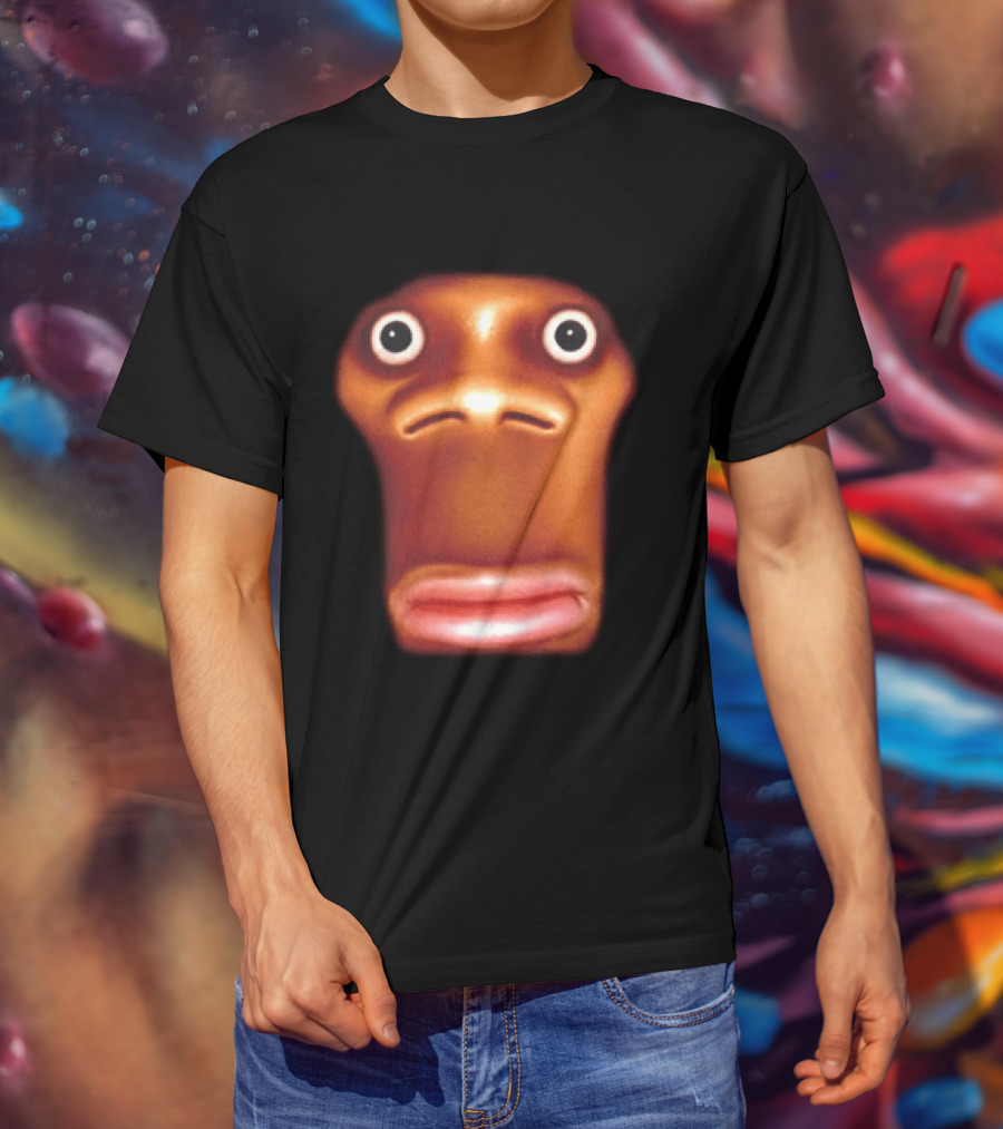 Stop Looking At Me Face Staring Meme Brown Expression T-Shirt