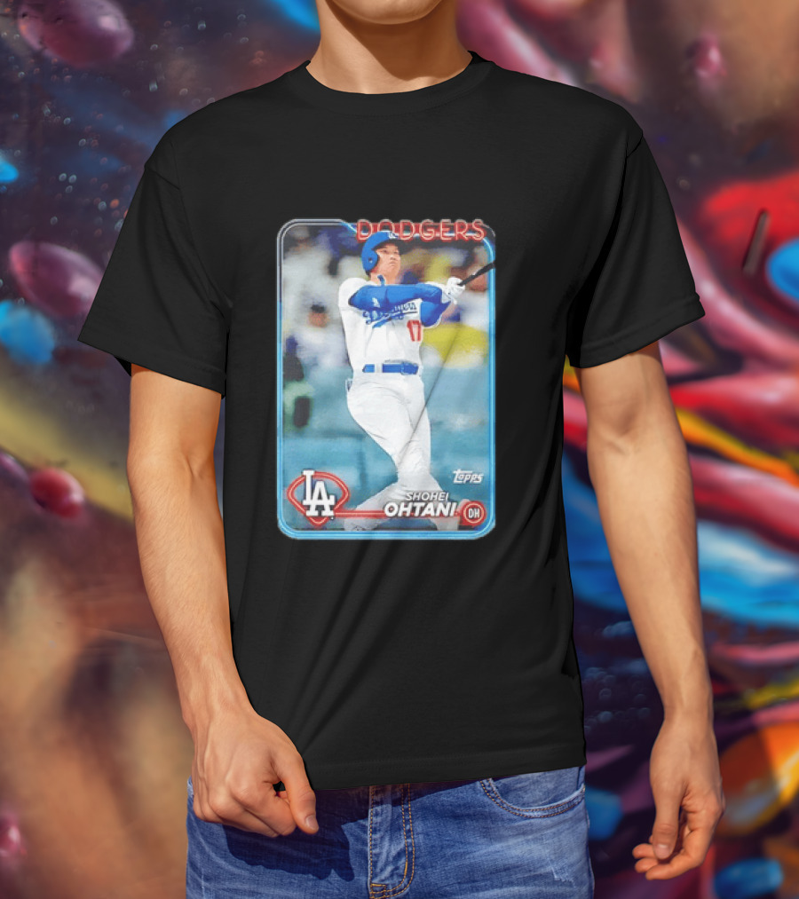 Topps Shohei Ohtani LA Dodgers Batter Neon Script T-Shirt