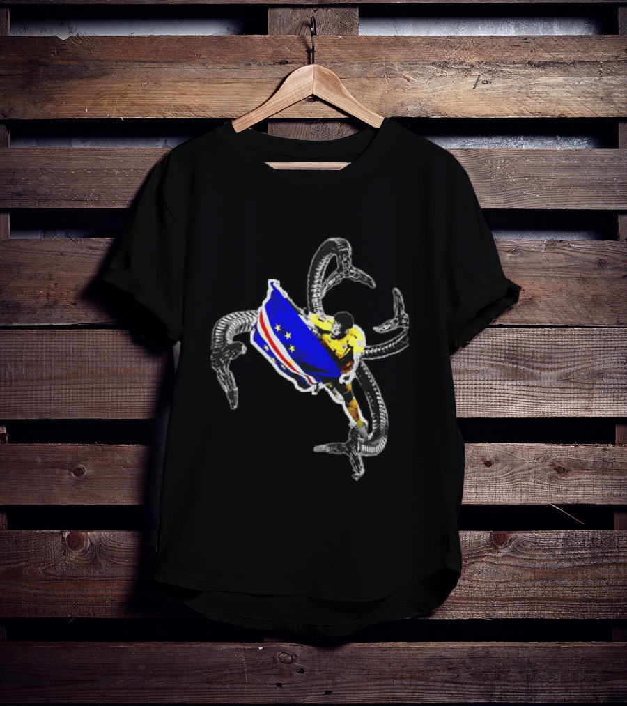 Vozinha Cape Verde National Team Doctor Octopus Mashup Soccer Flag Combination T-Shirt