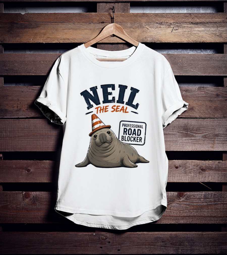 Neil The Seal Traffic Cone Hat Professional Road Blocker T-Shirt
