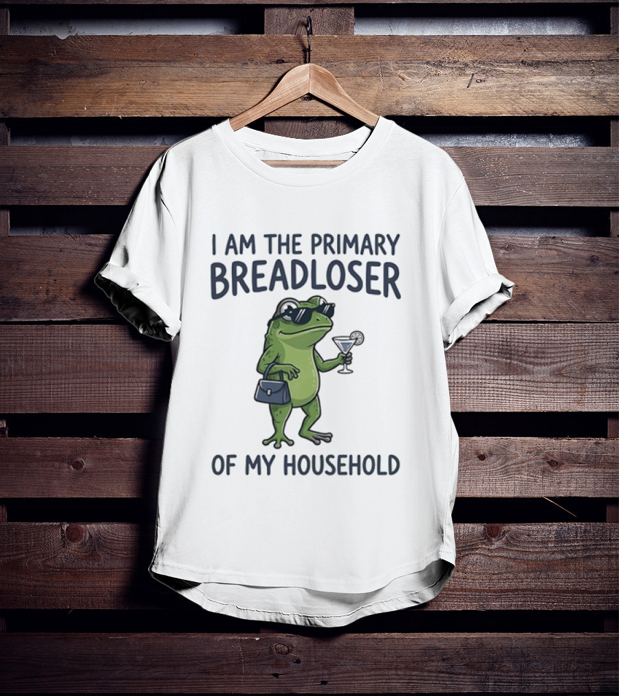 I Am The Primary Breadloser Frog Drinking Cocktail With Handbag And Shades T-Shirt