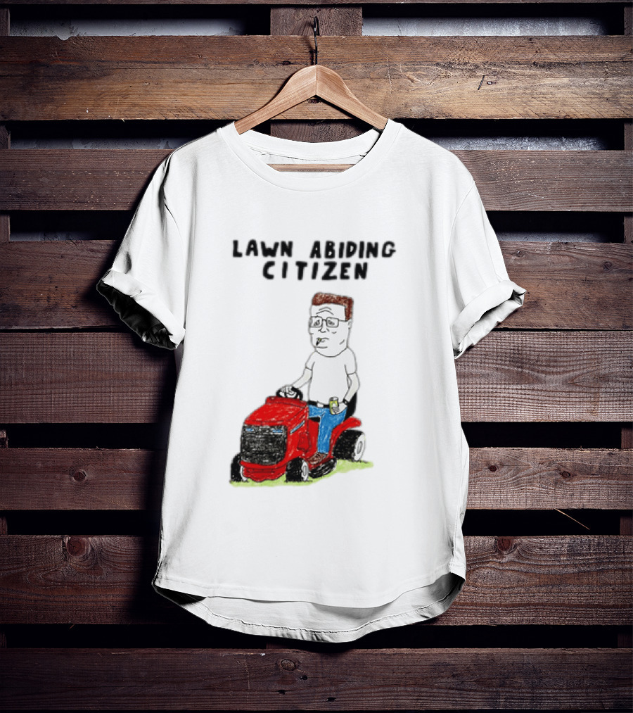 Lawn Abiding Citizen Hank Hill Cartoon Riding Mower Image T-Shirt