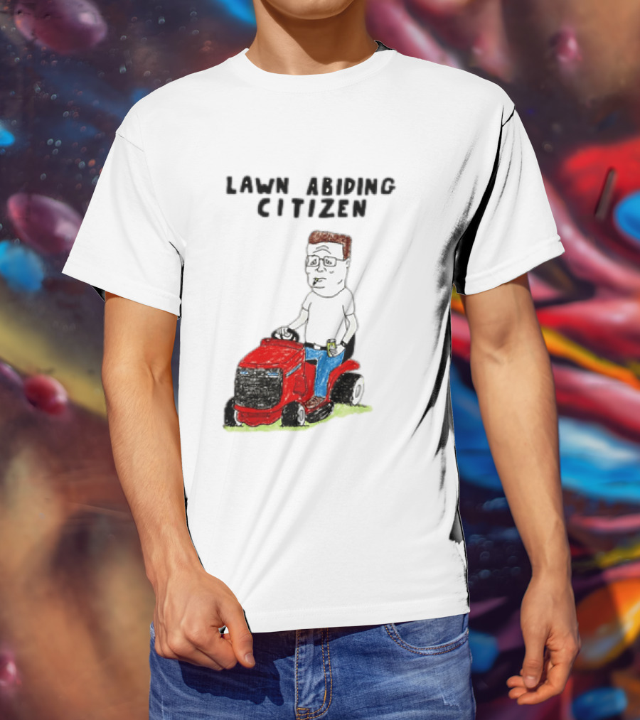 Lawn Abiding Citizen Hank Hill Cartoon Riding Mower Image T-Shirt