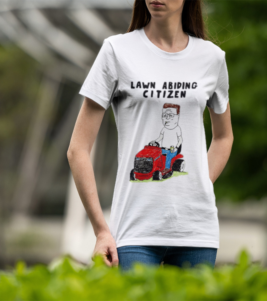 Lawn Abiding Citizen Hank Hill Cartoon Riding Mower Image T-Shirt