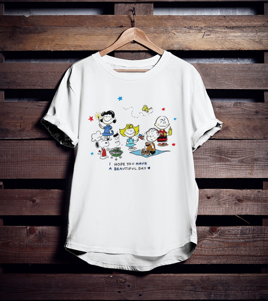 Peanuts Gang Fourth Of July Celebration I Hope You Have A Beautiful Day T-Shirt